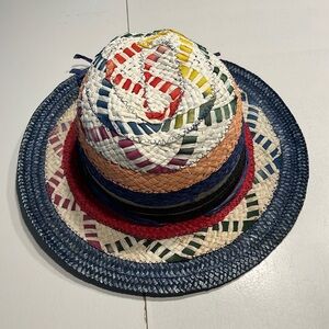Multi colored woven hat. EUC